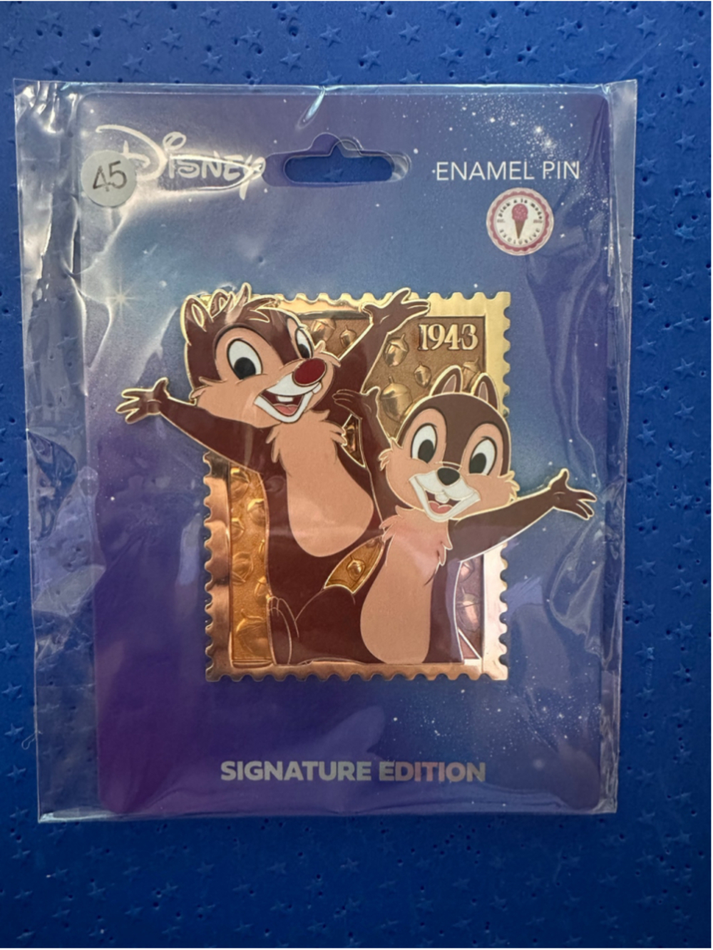 Disney PALM Pink A La Mode Royal Stamp Pin Series LE 400 Chip And Dale